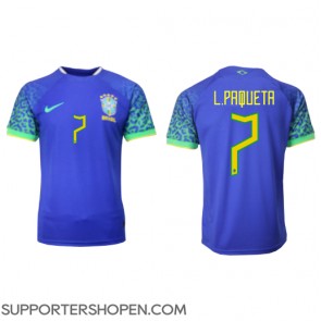 Brasilien Lucas Paqueta #7 Borta Matchtröja VM 2022 Kortärmad